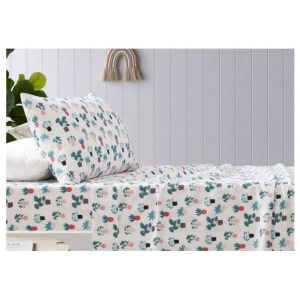 Plant Printed Microfibre Sheet Sets by Happy Kids Single