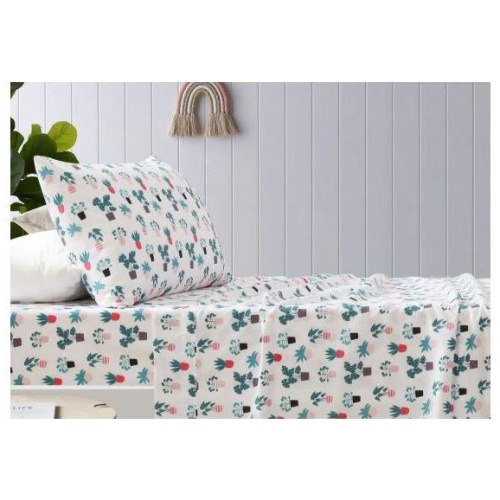 Plant Printed Microfibre Sheet Sets by Happy Kids Single