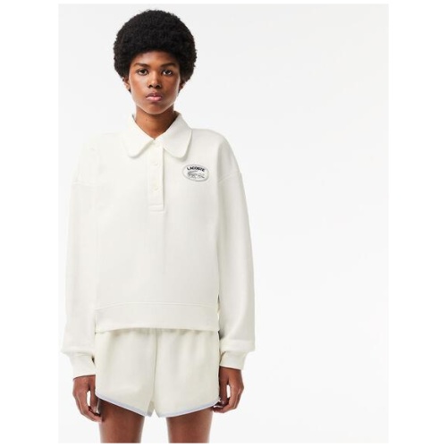 Polo Collar Lacoste Embroidered Sweatshirt