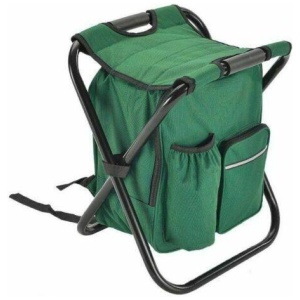 Portable Folding Backpack Chair Camping Stool Cooler Bag Rucksack Beach Fishing 150kg load Green