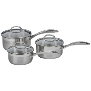 Premium Steel Induction 3 Piece Saucepan Set Size 16x7.5cm by Swiss Diamond