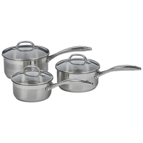Premium Steel Induction 3 Piece Saucepan Set Size 16x7.5cm by Swiss Diamond