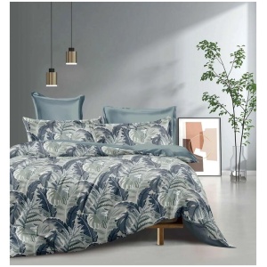 Print Microfibre Quilt Cover Set - Ultra Soft with Zipper Closure (Laura, Queen Size)