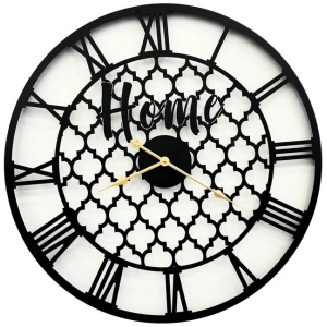 Quatrefoil 80cm Wall Clock -Black