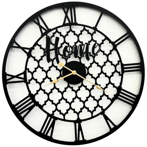 Quatrefoil 80cm Wall Clock -Black