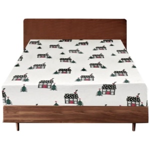 Queen Luxury 100% Cotton Flannelette Fitted Bed Sheet Xmas Flannel - Beige