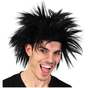 ROCKSTAR WIG Punk Costume Party Fancy Spiky Hair Disco Dress 70s 80s Rock