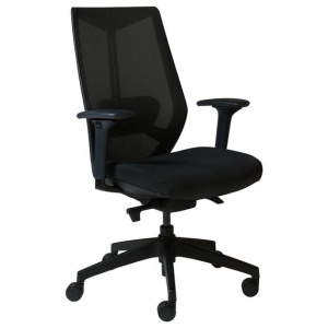 Raco Mesh Back Fabric Office Chair - Black by Interior Secrets - AfterPay Available
