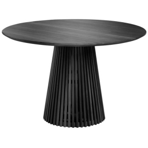 Rami 1.2m Solid Timber Round Dining Table - Black by Interior Secrets - AfterPay Available
