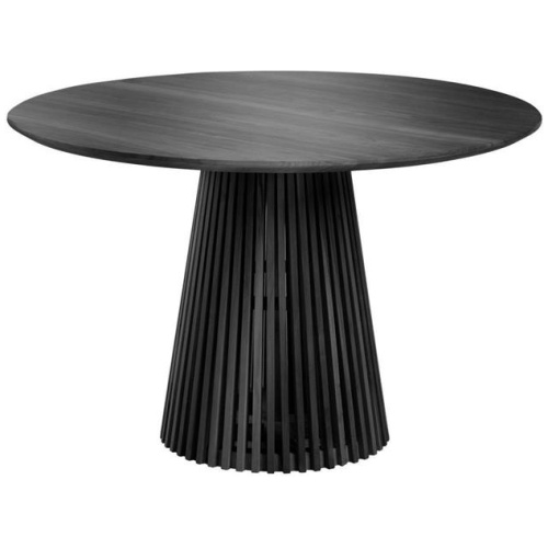 Rami 1.2m Solid Timber Round Dining Table - Black by Interior Secrets - AfterPay Available