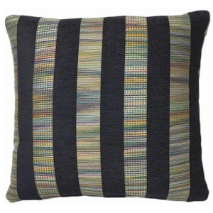 Rapee Ujjain Stripe Filled Cushion - Black 45 cm x 45 cm