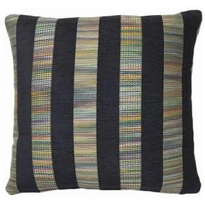Rapee Ujjain Stripe Filled Cushion - Black 45 cm x 45 cm