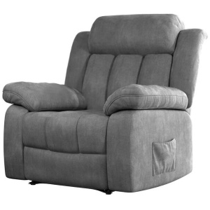 Recliner Chair Electric Massage Chair Velvet Lounge Sofa Heated Grey