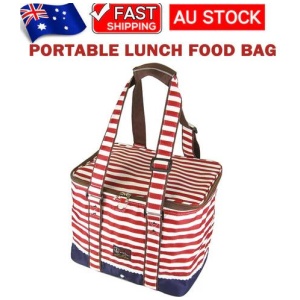 Red Insulated Picnic Bag Thermal Cooler Portable Lunch Food Tote Carry Storage Bag