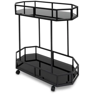 Reggie Bar Cart - Mirror and Black Base by Interior Secrets - AfterPay Available
