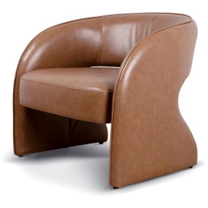 Renata Armchair - Caramel Brown Leather by Interior Secrets - AfterPay Available