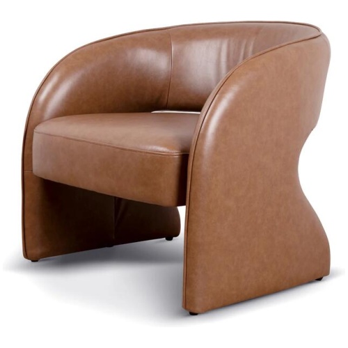 Renata Armchair - Caramel Brown Leather by Interior Secrets - AfterPay Available