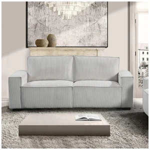 Reno 3 Seater Sofa Beige Colour Fabric Upholstery Wooden Structure Knock Down Feature In Back & Arms