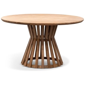 Renzo 1.35m Round Outdoor Dining Table - Light Natural Acacia by Interior Secrets - AfterPay Available