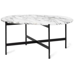 Rhonde Oval Marble Coffee Table - White by Interior Secrets - AfterPay Available