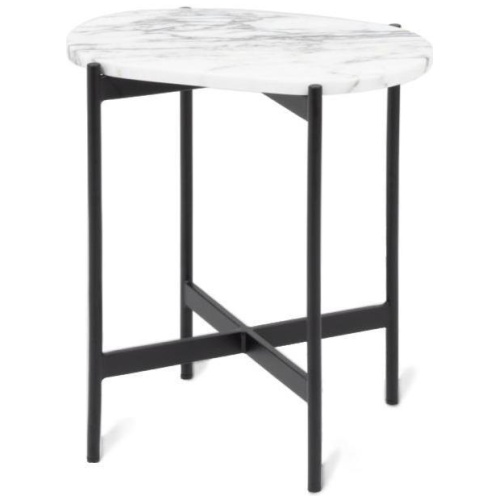 Rhonde Oval Marble Side Table - White by Interior Secrets - AfterPay Available