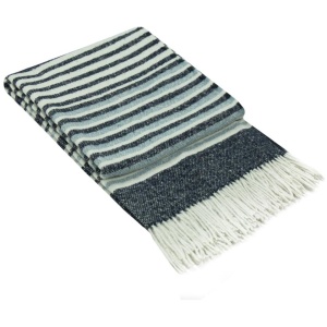 Richmond Throw - Reclaimed Wool Blend - Navy