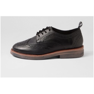 Rollie Brogue Rise Rl Vintage Black Leather Vintage Black Shoes Womens Shoes Casual Flat Shoes