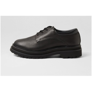 Rollie Derby Step Rl Black Leather Black Shoes Womens Shoes Casual Flat Shoes