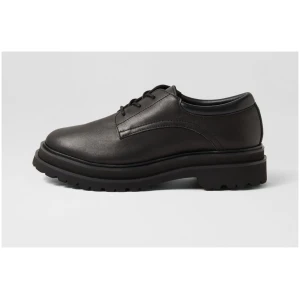 Rollie Derby Step Rl Black Leather Black Shoes Womens Shoes Casual Flat Shoes