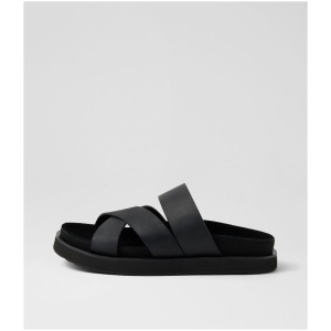 Rollie Rhodes Cross Slide Rl Black Smooth Black Sandals Womens Shoes Casual Sandals Flat Sandals