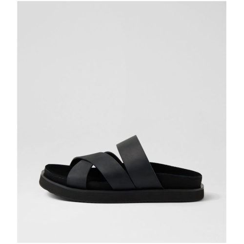 Rollie Rhodes Cross Slide Rl Black Smooth Black Sandals Womens Shoes Casual Sandals Flat Sandals