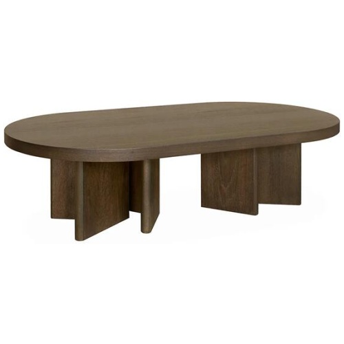 Roshan 1.3m Pill Shape Coffee Table - Caramel Oak by Interior Secrets - AfterPay Available