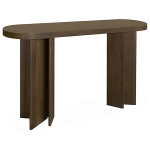 Roshan 1.3m Pill Shape Console Table - Caramel Oak by Interior Secrets - AfterPay Available