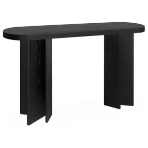 Roshan 1.3m Pill Shape Console Table - Textured Espresso Black by Interior Secrets - AfterPay Available
