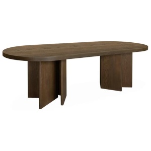Roshan 2.4m Pill Shape Dining Table - Caramel Oak by Interior Secrets - AfterPay Available