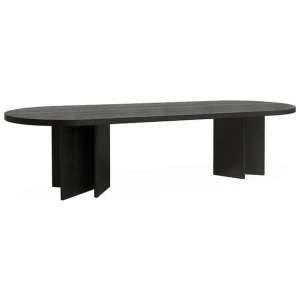 Roshan 3m Pill Shape Dining Table - Textured Espresso Black by Interior Secrets - AfterPay Available