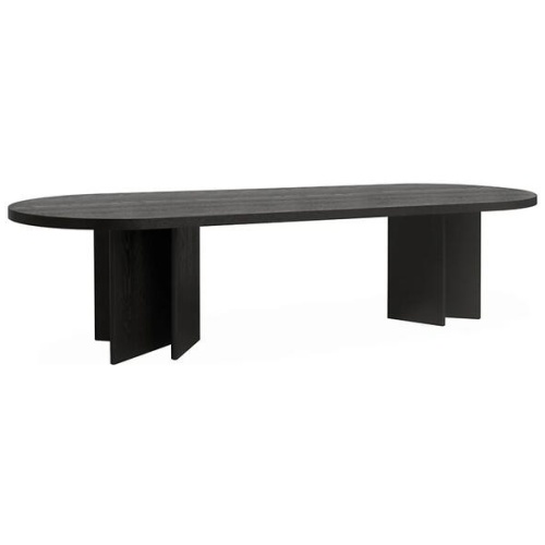 Roshan 3m Pill Shape Dining Table - Textured Espresso Black by Interior Secrets - AfterPay Available
