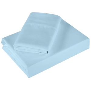 Royal Comfort 1200 Thread Count Sheet Set 4 Piece Ultra Soft Satin Weave Finish - King - Sky Blue