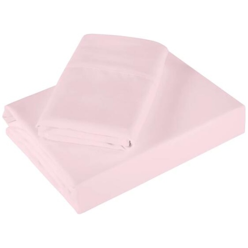 Royal Comfort 1200 Thread Count Sheet Set 4 Piece Ultra Soft Satin Weave Finish - King - Soft Pink