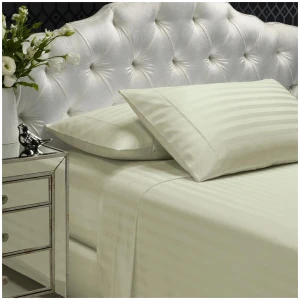 Royal Comfort 1200TC Sheet Set Damask Cotton Blend Ultra Soft Sateen Bedding - King - Pebble