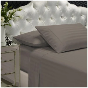 Royal Comfort 1200TC Sheet Set Damask Cotton Blend Ultra Soft Sateen Bedding - King - Pewter