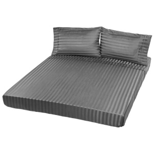 Royal Comfort 1200TC Sheet Set Damask Cotton Blend Ultra Soft Sateen Bedding - Queen - Charcoal Grey