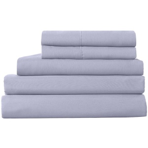 Royal Comfort 2000TC 6 Piece Bamboo Sheet & Quilt Cover Set Cooling Breathable - Queen - Lilac Grey