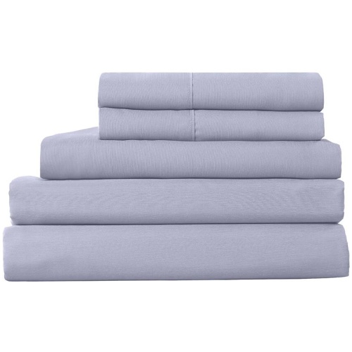 Royal Comfort 2000TC 6 Piece Bamboo Sheet & Quilt Cover Set Cooling Breathable - Queen - Lilac Grey