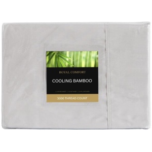 Royal Comfort 3000 Thread Count Bamboo Cooling Sheet Set - King - Mid Grey