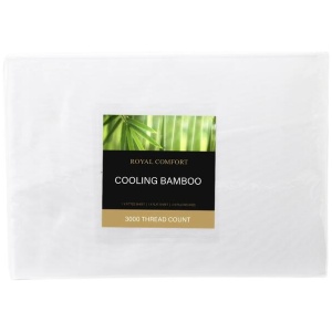 Royal Comfort 3000 Thread Count Bamboo Cooling Sheet Set - King - White