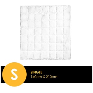 Royal Comfort Bamboo Blend Quilt 250GSM Luxury Duvet 100% Cotton Cover - Single - White