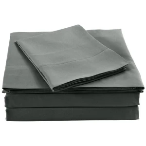 Royal Comfort Bamboo Blended Sheet & Pillowcases Set 1000TC Ultra Soft Bedding - King - Charcoal