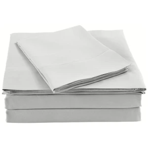 Royal Comfort Bamboo Blended Sheet & Pillowcases Set 1000TC Ultra Soft Bedding - King - Light Grey