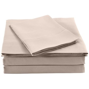Royal Comfort Bamboo Blended Sheet & Pillowcases Set 1000TC Ultra Soft Bedding - King - Warm Grey